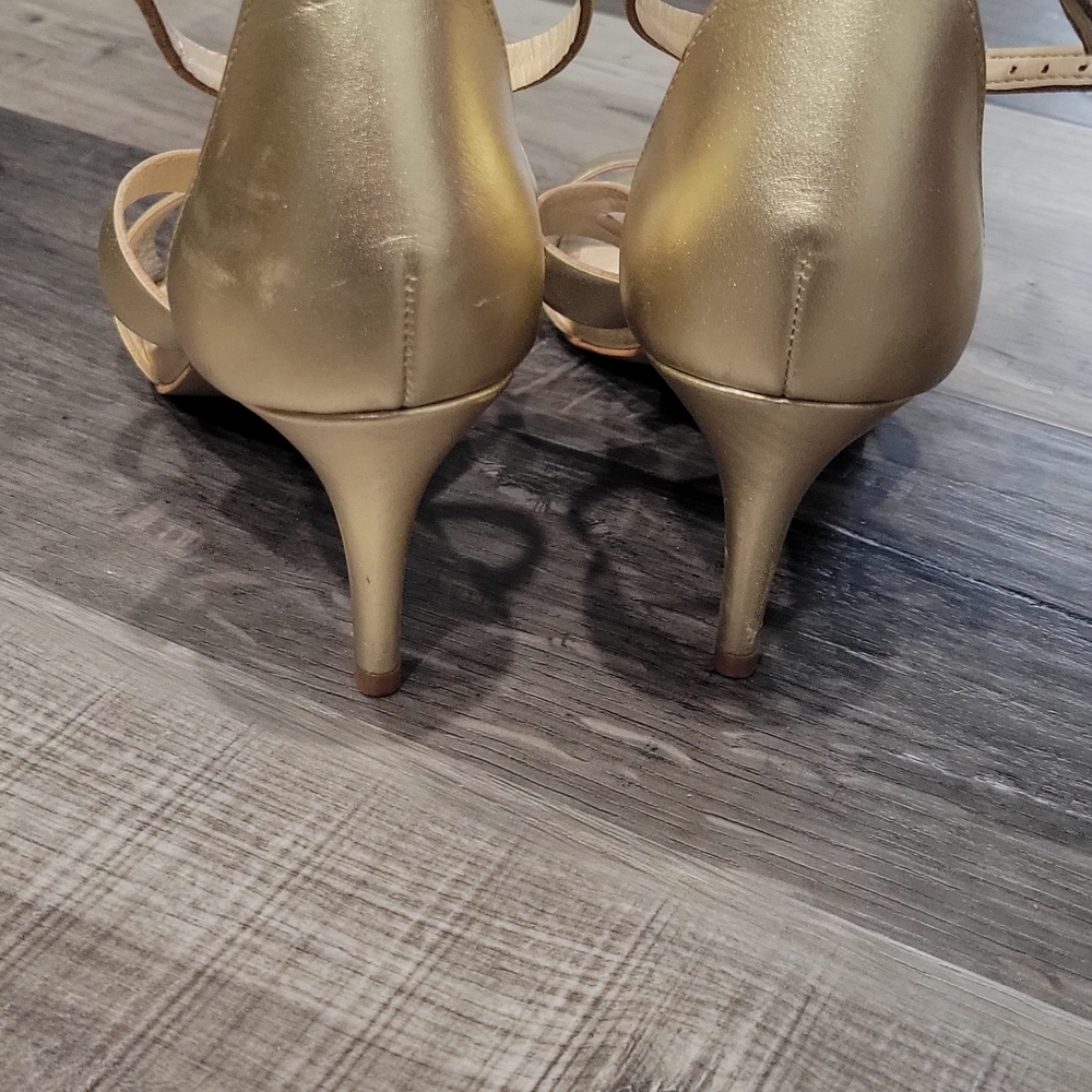 Vince Camuto Payto Heeled Sandals In Shimmery Gold - Picture 9 of 12
